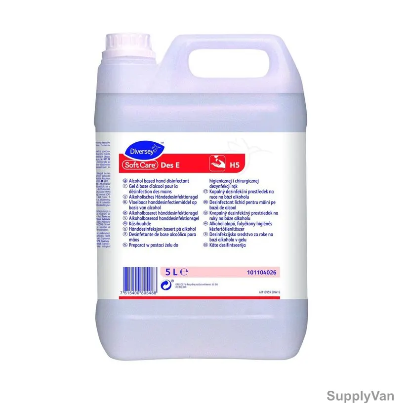 Diversey Soft Care Des E H5 Alcohol Based Hand Disinfectant, 101104026, 5 Ltrs, 2 Pcs/Pack