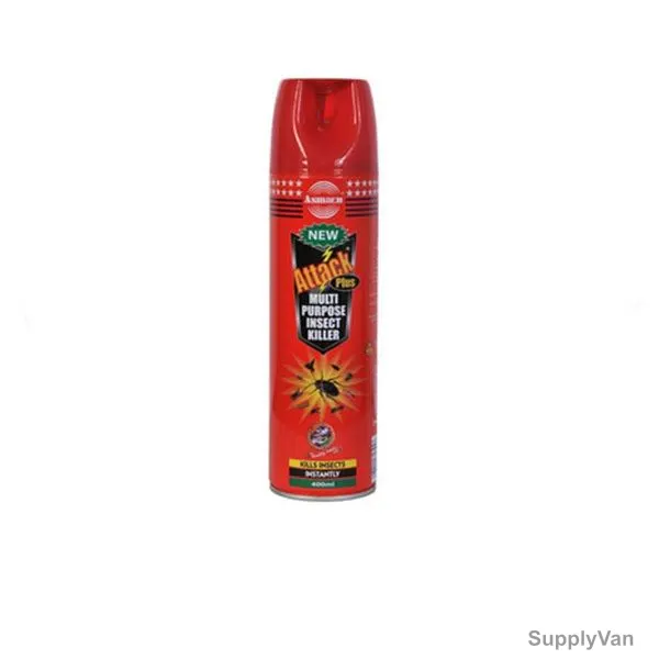 Asmaco Attack Multi Purpose Insect Killer Red, 400ML, Red, 24 Pcs/Carton