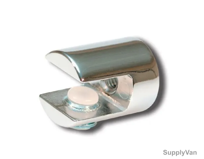 Yingda Single Circular Glass Holder Clip, YD-036, Zinc Alloy, 10MM, Silver — image 1