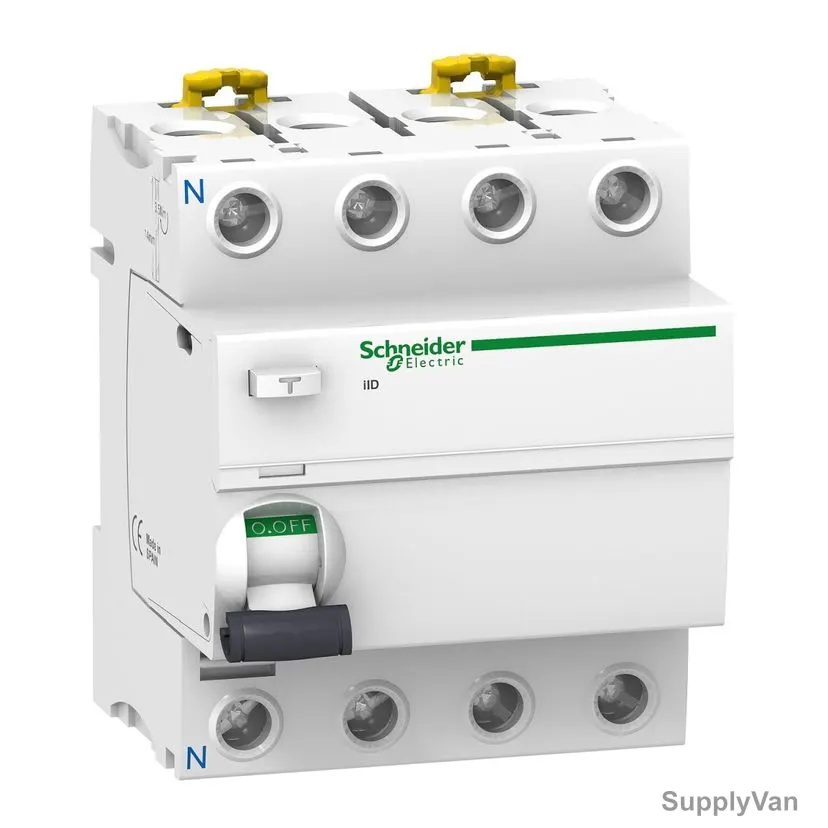 Schneider Electric Residual Current Circuit Breaker, A9R35440, Acti 9, 4 Pole, 40A, 300mA