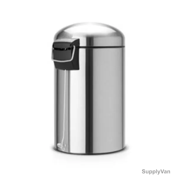 Brabantia Retro Pedal Bin, 479120, 12 Litres, Fpp, Matt Steel