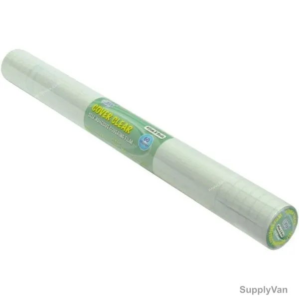 FIS Self Adhesive Covering Film, FSCC45860N, 60 GSM, 45CM x 8 Yard, Clear