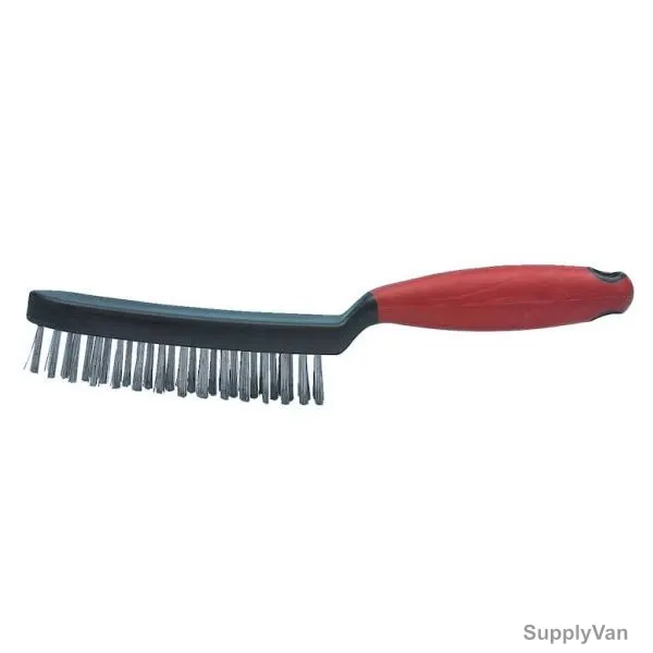 Wurth 3 Row Wire Brush, 0697140, Steel, 25MM Bristle Length x 290MM Overall Length