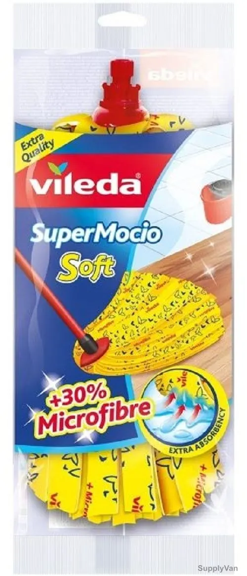 Vileda Floor Mop Refill, VLFC141558, Supermocio, Soft, Yellow
