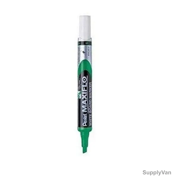 Pentel White Board Marker, PE-MWL6S-D, Maxiflo, 5.0MM, Green, 12 Pcs/Pack