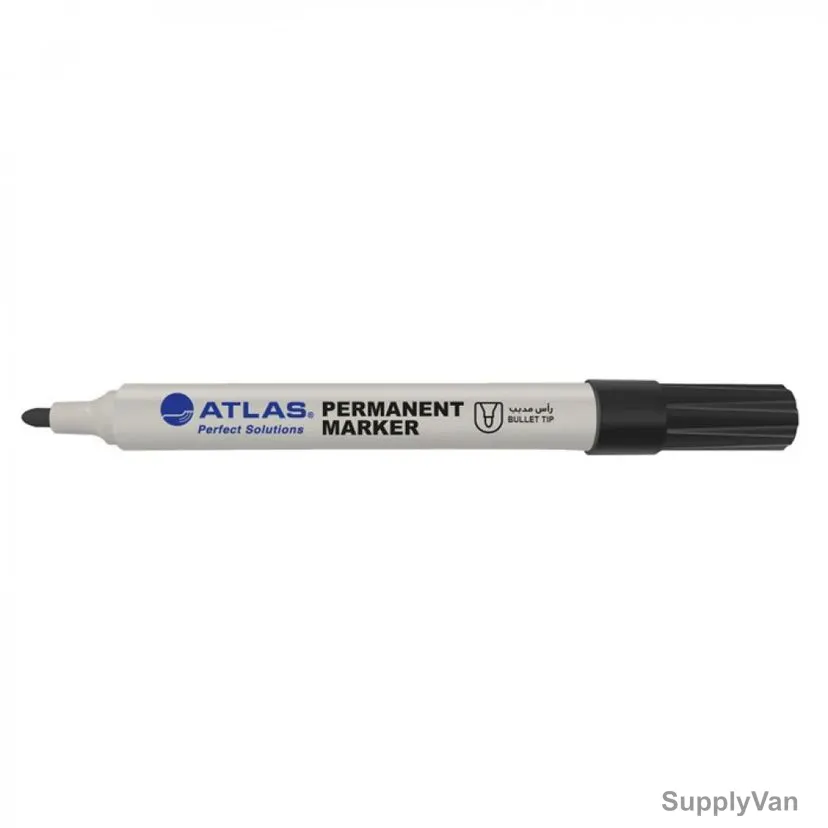Atlas Permanent Marker, AS-MP10-BK, 2.2-2.8MM Tip Size, Black, 12 Pcs/Pack