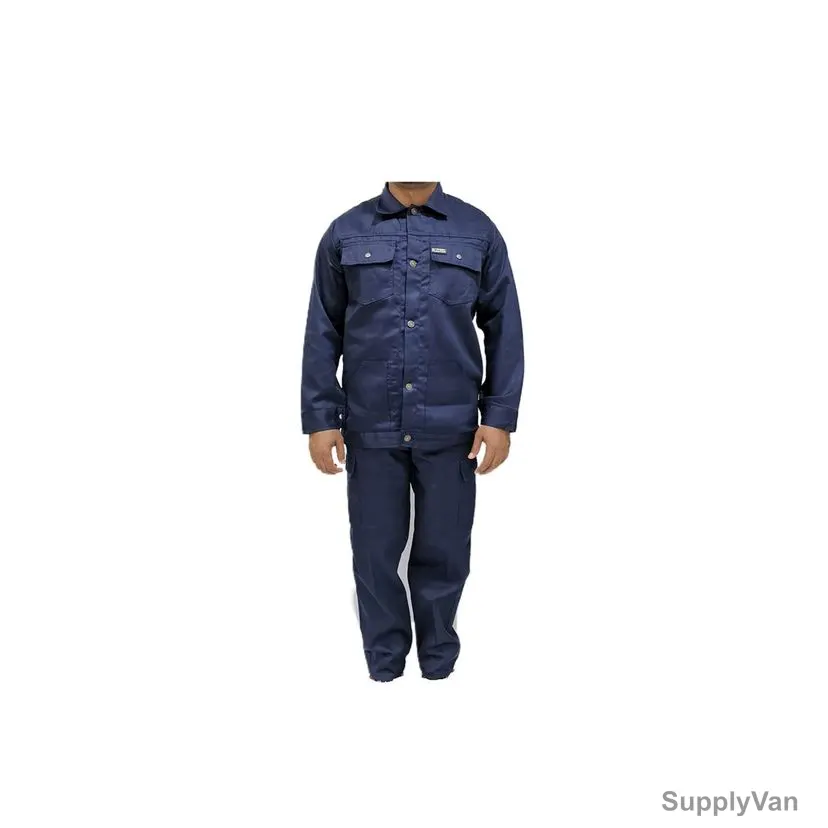 Armour Production Twill Cotton Pant and Shirt, Size M, Navy Blue