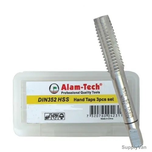 Alam-Tech Hand Tap Set, ATSH22X2-5, HSS, 22 x 3MM, 3PCS