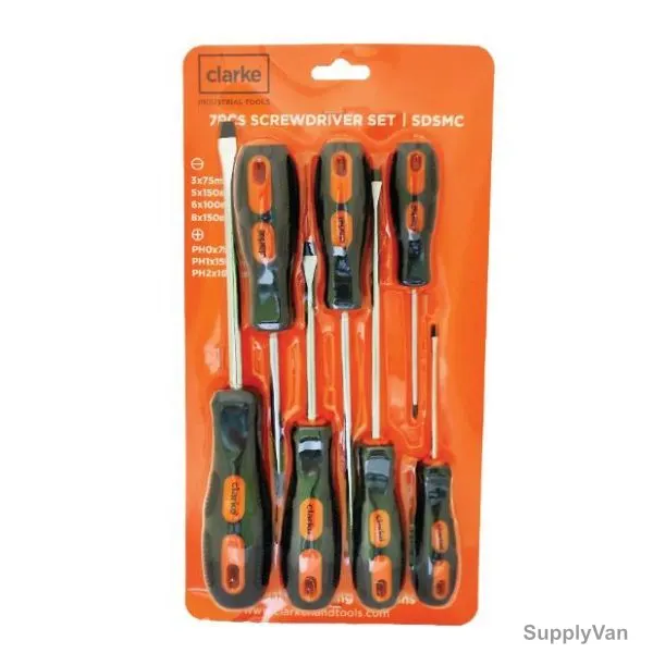 Clarke Screwdriver Set With Fiber Handle, 7 Pcs/Set