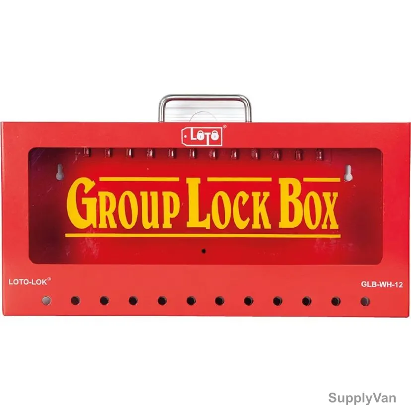 Loto-Lok Group Lock Box, GLB-WM-12, Steel, 238 x 432MM, Red