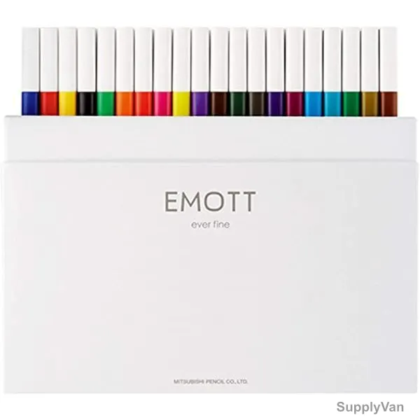 Uni-Ball Emott Fineliner Pen, PEM-SY-40C, 0.4MM Tip Size, Assorted Colors, 40 Pcs/Set