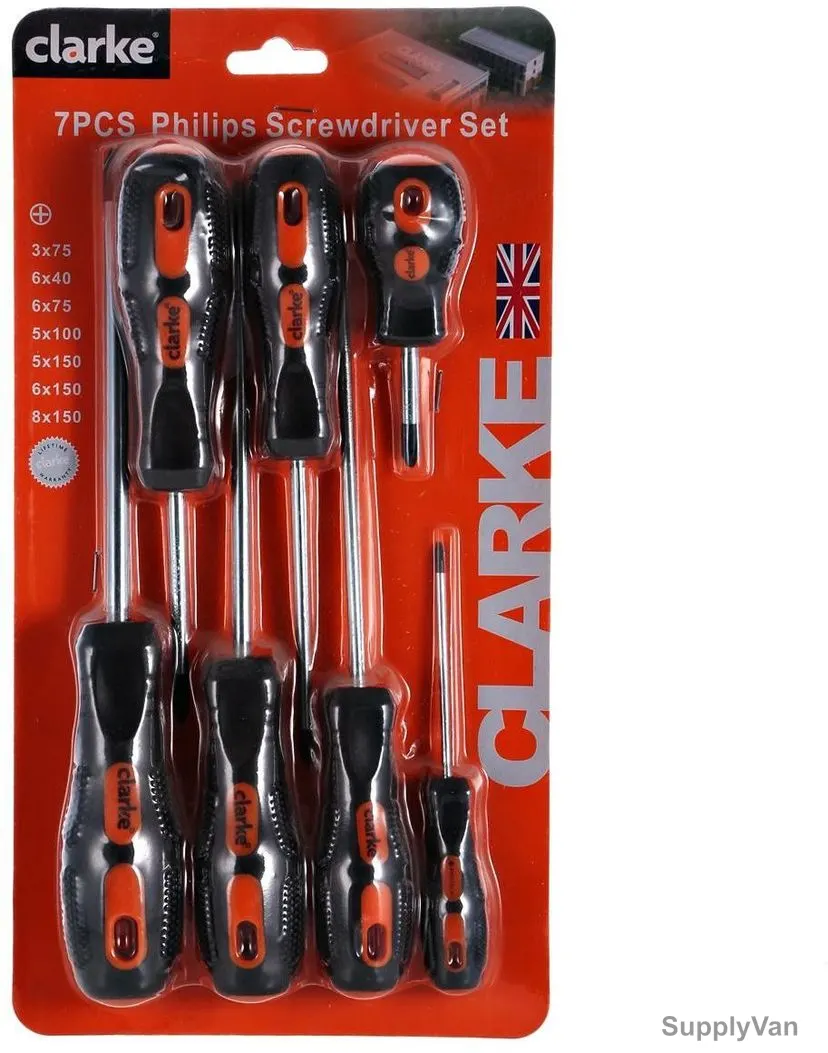 Clarke Philips Screw Driver Set, SDSPCL, 7Pcs
