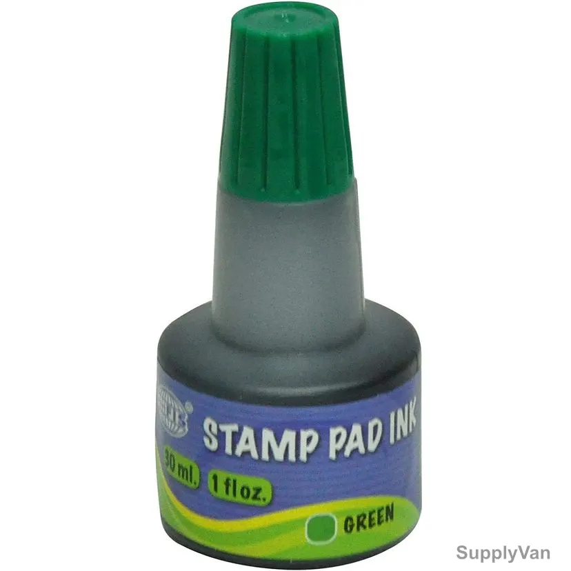 Fis Stamp Pad Ink, FSIK030GR, 30ML, Green