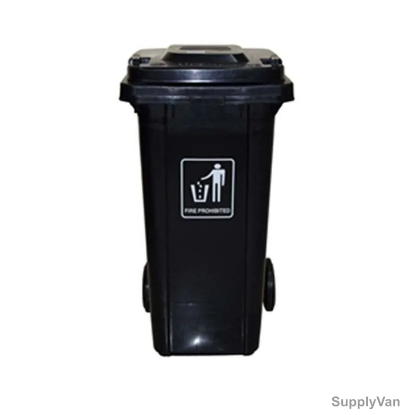 Akc Garbage Bin, GC53K-120, Plastic, 120 Ltrs, Black