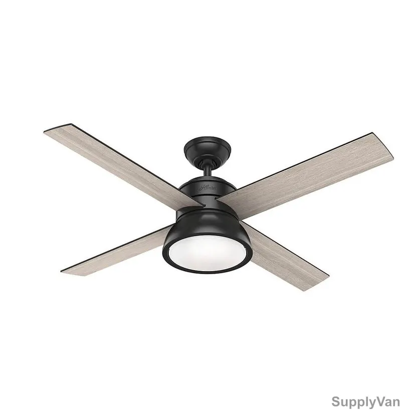 Hunter Ceiling Fan, HT-50425, Loki, 4 Blade, 52 Inch, Matte Black — image 1