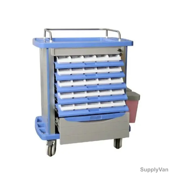 Hospital Medicine Trolley, MT012, ABS, Blue