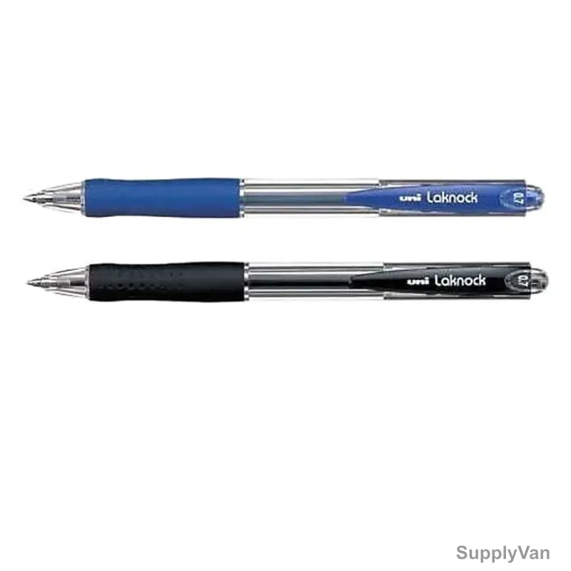 Uni-Ball Ball Point Pen, SN100F-02BEBK, Laknock, 0.7MM Tip, Blue/Black, 2 Pcs/Set
