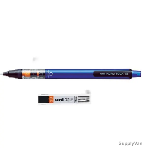 Uni-Ball Kurutoga Mechanical Pencil With Lead, M5-450T-01BE, 0.5MM Tip Size, Blue, 13 Pcs/Set
