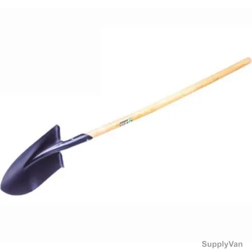 Uken Long Hand Shovel, U40403, Wood Handle, Matte Black