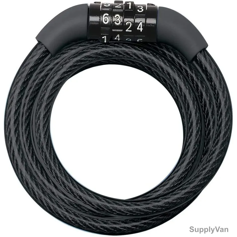 Master Lock Fixed Combination Cable Lock, 8143EURDPRO, Vinyl and Steel, 1.2 Mtrs x 8MM, Black — image 1
