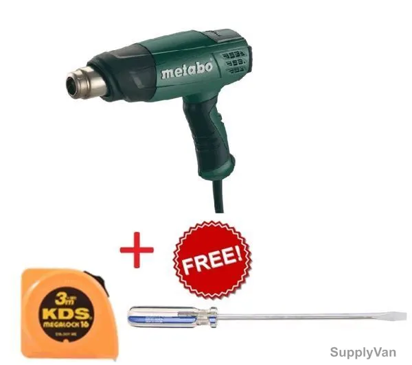 Metabo Hot Air Gun HE-20-600 w/Free 3Mtrs Tape and Screwdriver