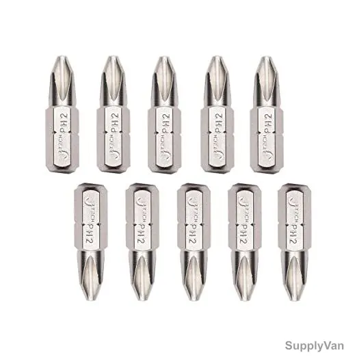 Jetech Phillips Screwdriver Star Bit, Alloy Steel, PH2, 25MM Length, 10 Pcs/Pack — image 1