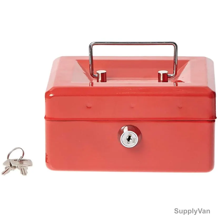 Cash Box, Metal, 90 x 240MM, Red — image 1