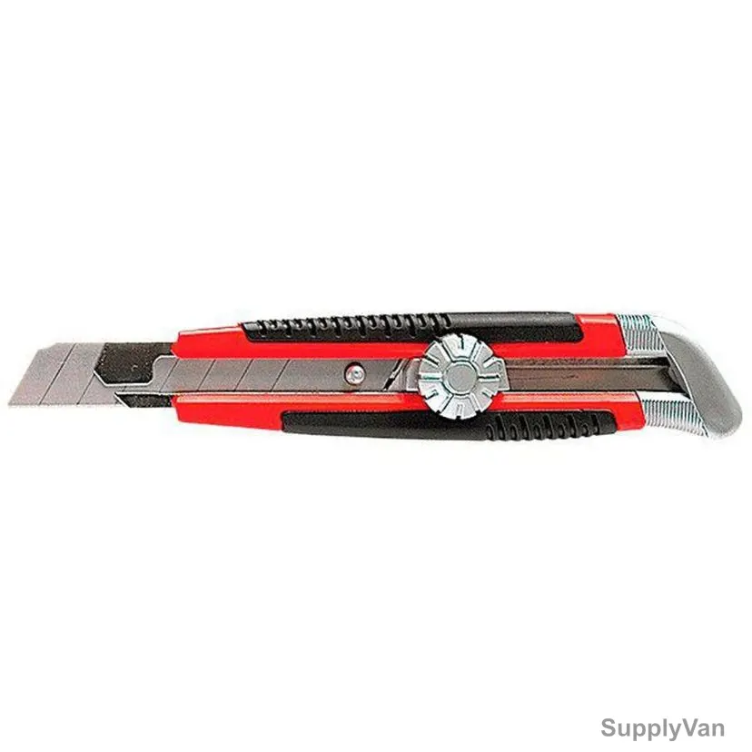 Mtx Retractable Blade Knife, 789149, Stainless Steel, 18MM, Black/Red