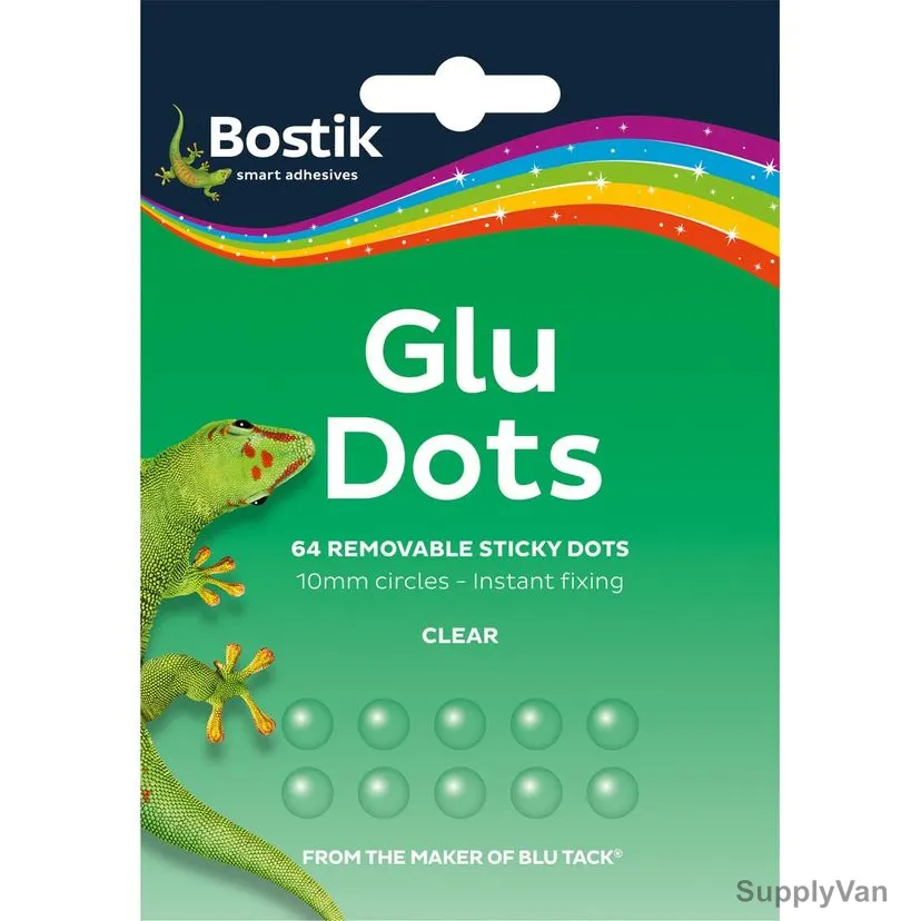 Bostik Removable Glu Dots, 30800951, Transparent, 64 Dots/Pack — image 1