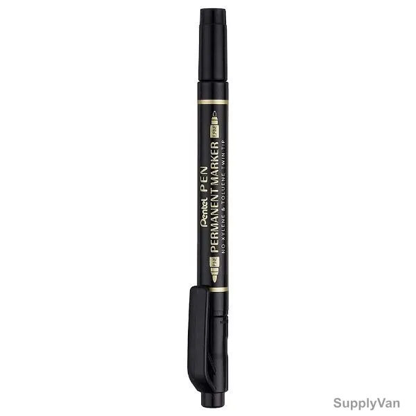 Pentel Twin Tip Marker, PE-N75W-A, Twin-Tip, Black, 12 Pcs/Pack