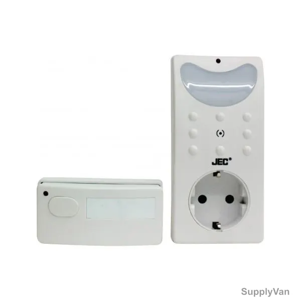 JEC Plug-In Wireless Door Bell with Socket, BR-1456, White