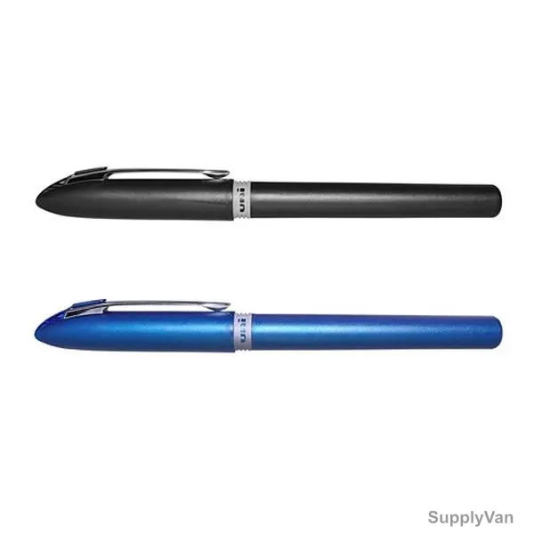 Uni-Ball Ball Point Pen, UB247-02BE-BK, Grip, 0.7MM Tip, Blue/Black, 2 Pcs/Set