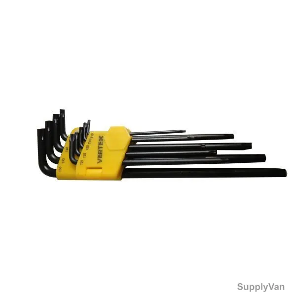 Vertex Extra Long Tamper Star Torx Key Wrench Set, VXTX-T09, 9PCS
