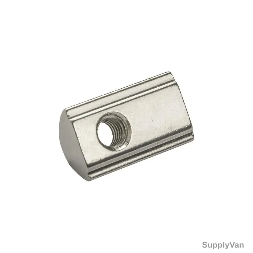 Extrusion Half Round Spring T-Nut, 40 Series, Stainless Steel, M6, PK50