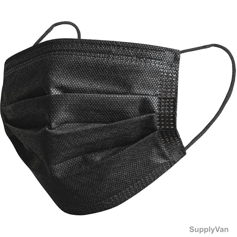Nkx Disposable Face Mask, 3 Layer, Black, 40 Pcs/Pack — image 1