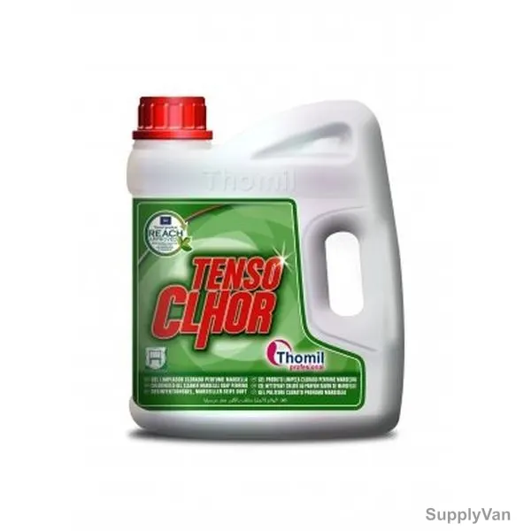 Thomil Tenso Clhor Chlorinated Gel Cleaner Marseille Soap, LSLG097, Marseille soap Scented, 4 Litre, Yellow, PK4
