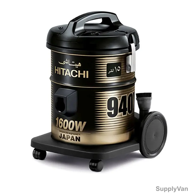 Hitachi Vacuum Cleaner, CV940Y, 1600W, 220V, 15 Ltrs, Black