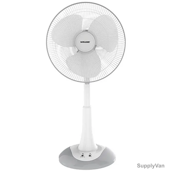 Sonashi Rechargeable Pedestal Fan, SRF-116-VDE, 16 Inch, 30W, White — image 1