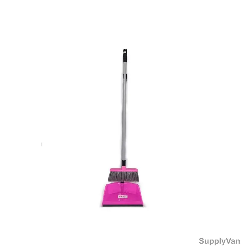 Akc Durable Dustpan Set, DP21, Plastic, Pink
