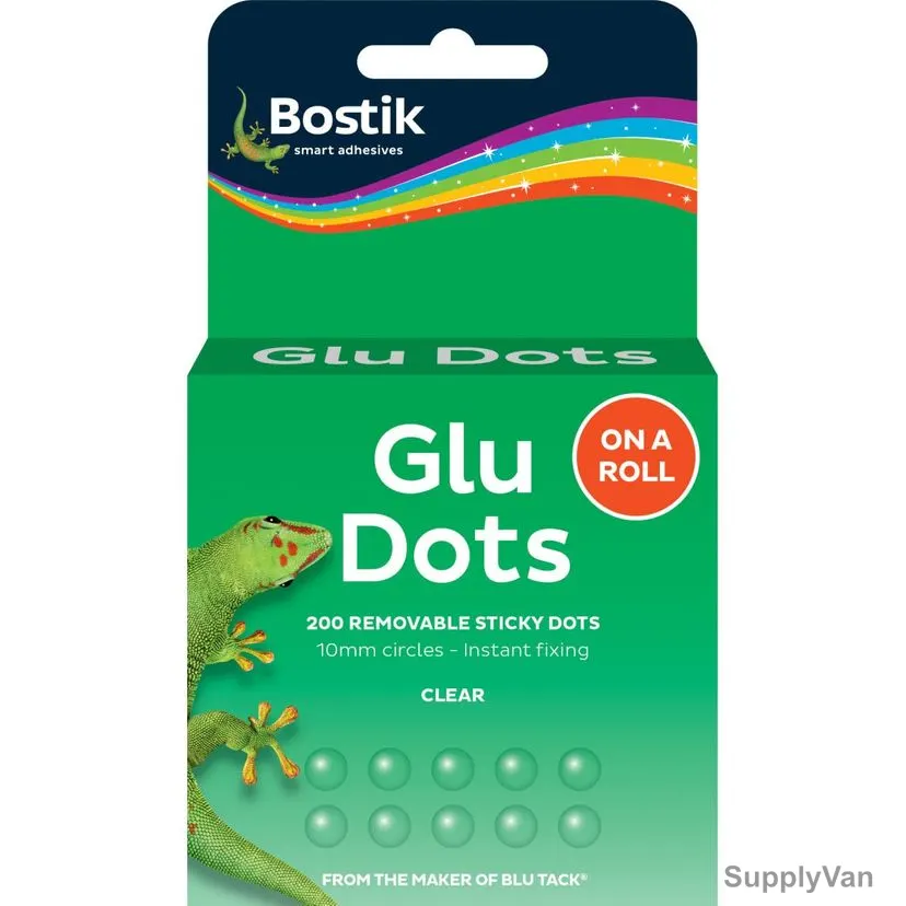 Bostik Removable Glu Dots, 30814288, Transparent, 200 Dots/Pack — image 1