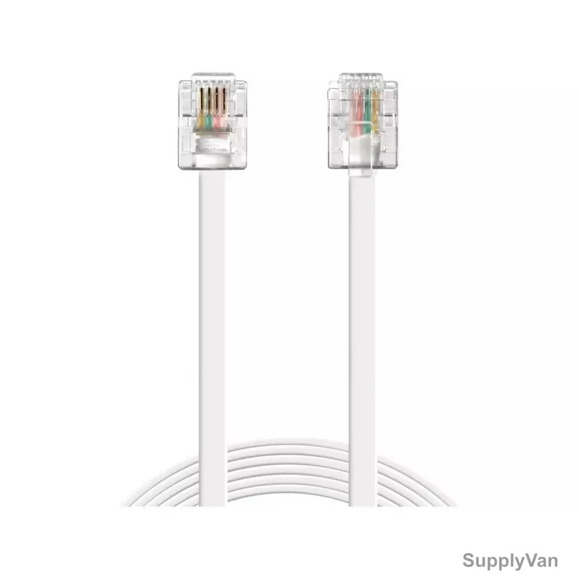 Sandberg Telephone Cable, 502-54, RH11 to RJ11, 20 Mtrs, White