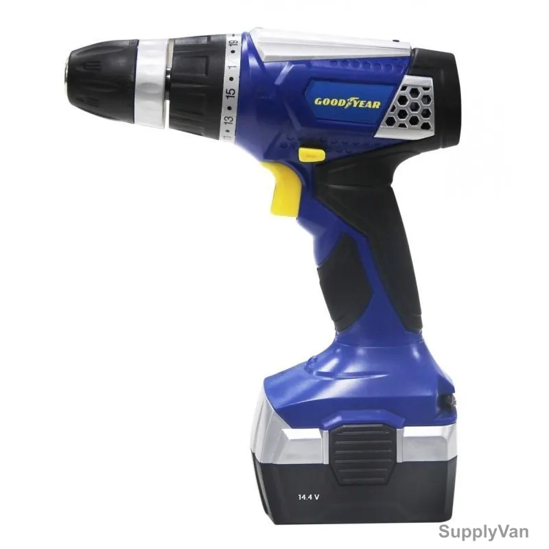 Goodyear Cordless Drill/Driver Kit, GY-DC-17002-2, 14.4V, 3/8 Inch — image 1