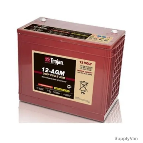 Trojan Sealed AGM Battery, 12-AGM, 12V, 140Ah/20Hr