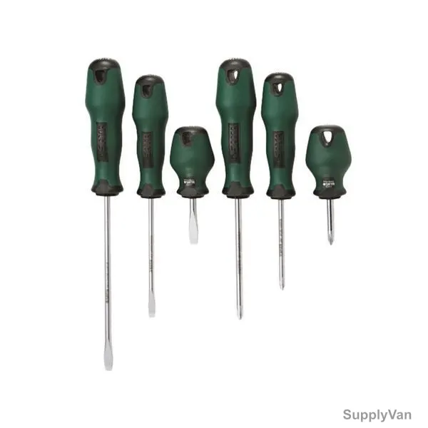 Sata Cushion Grip Combination Screwdriver Set, 09301ME, 6PCS