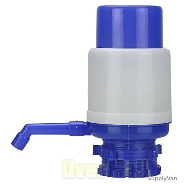 Manual Hand Press Water Bottle Dispenser, Plastic, Blue/White