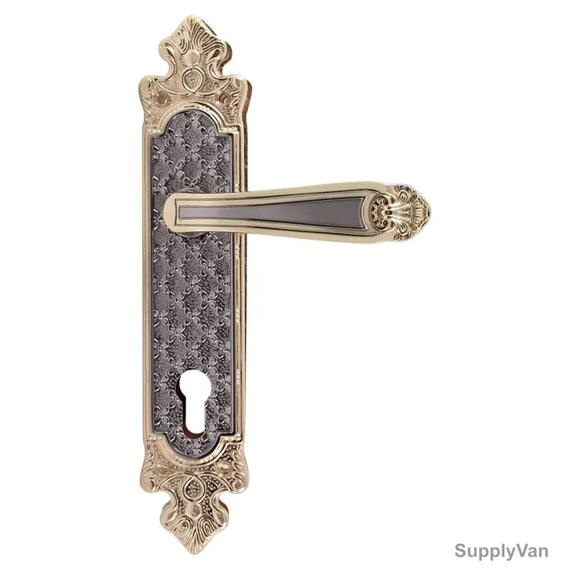 ACS Door Handle, Z8585-DD199-BN-GP, Zinc, Black and Gold