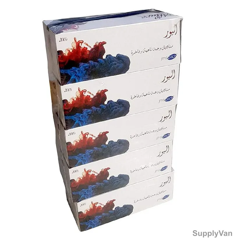JMS Pack Allure Facial Tissue, FT-200ALU, 200 Sheets, White