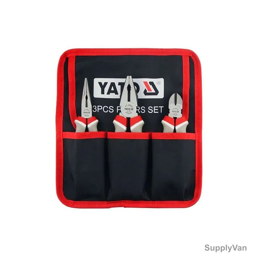 Yato Plier Set, YT-39606, Chrome Vanadium Steel, 3 Pcs/Set