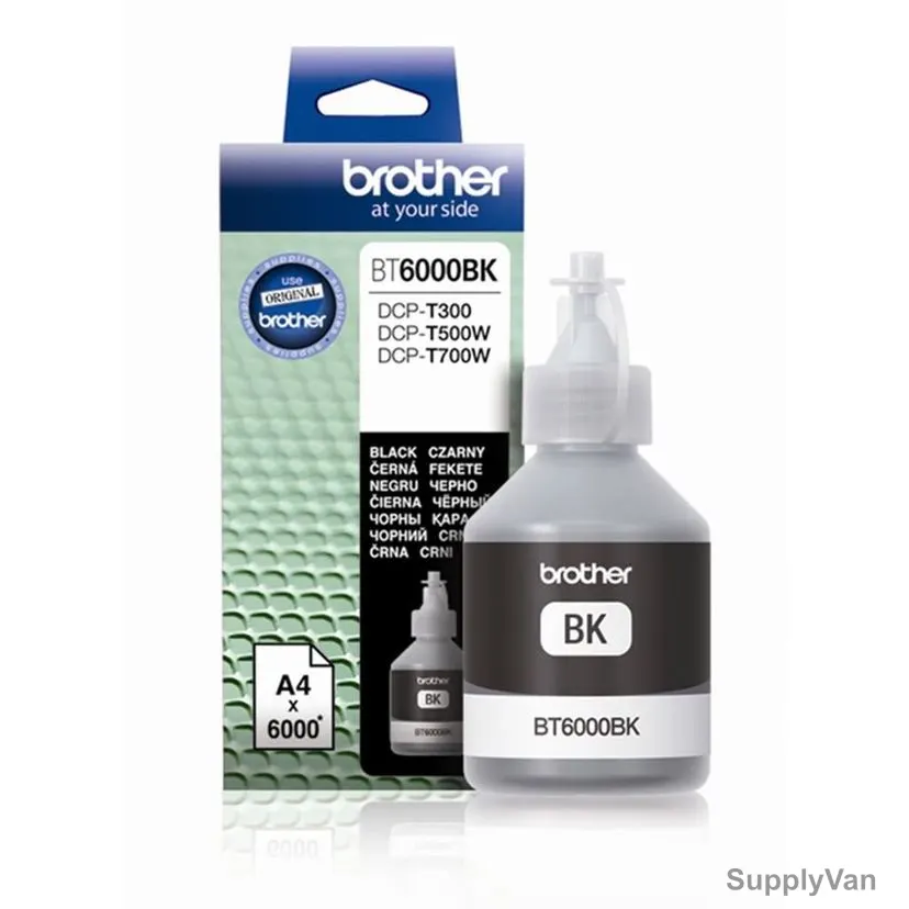 Brother Inkjet Ink Bottle, BT6000BK, 6500 Pages, 48.8ML, Black — image 1