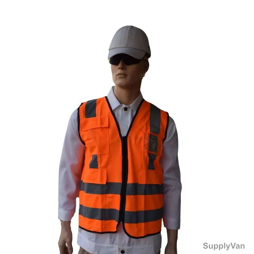 Empiral Reflective High Visibility Safety Vest, E108084221, Polyester, M, Fluorescent Orange